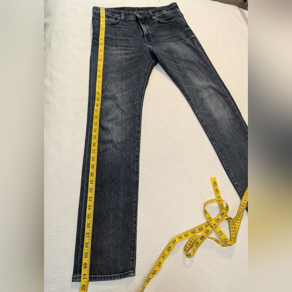 HUGO BOSS Men's Jeans Size W30 L32 Slim Fit Blue Stretch Denim Zip . - Picture 5 of 11